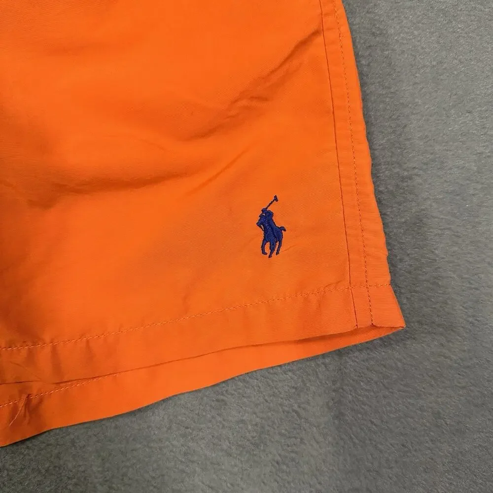 Polo Ralph Lauren Swim Trunks Shorts Men’s Size L Large Orange Surfing Logo